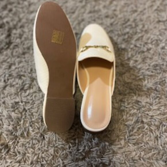 Womens White Classy Mules - Picture 4 of 7